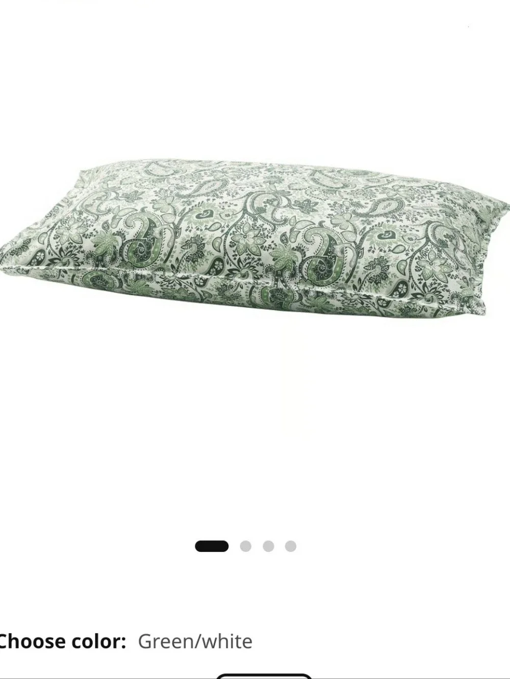 Ikea Rodgersia Green & White Paisley Pillowcase. Set Of 2. King Size